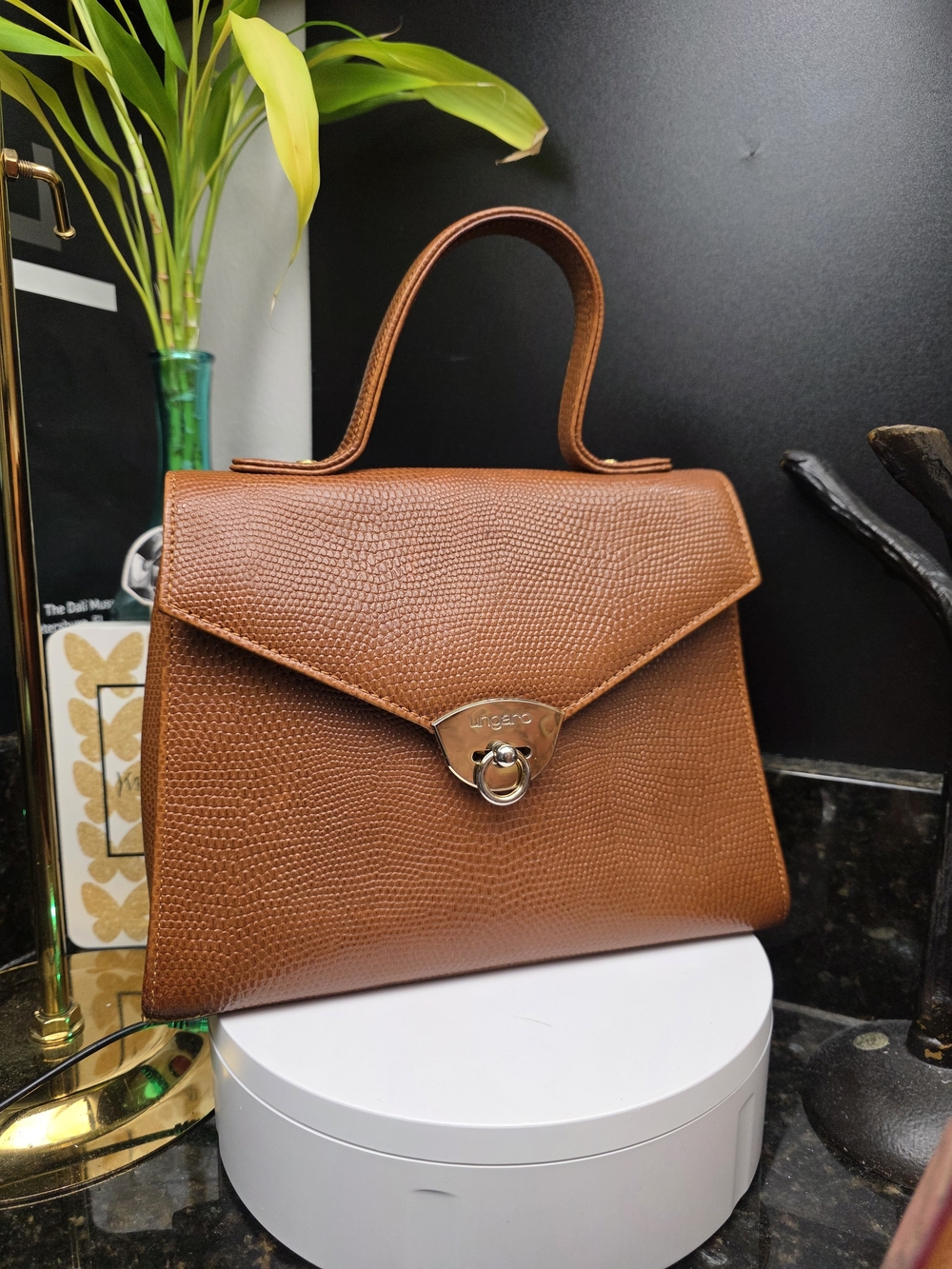 Classic Brown Leather Top-Handle Women's Bag
